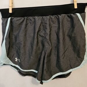 Under Armour Gray and Black Athletic Shorts Lightweight Performance